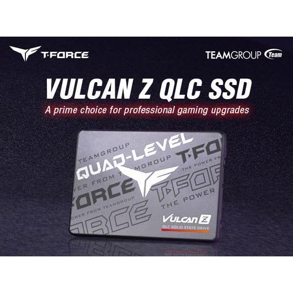 TEAMGROUP T-Force Vulcan Z 1TB SLC Cache 3D NAND QLC 2.5 Inch SATA III Internal Solid State Drive SSD (R/W Speed up to 550/470 MB/s) T253TY001T0C101