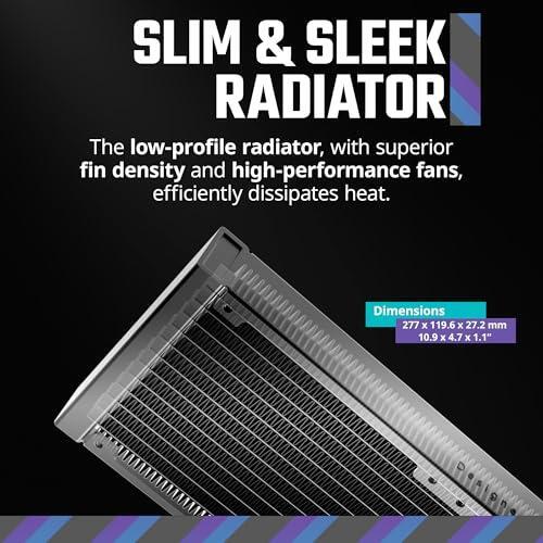 Cooler Master 240 Atmos High Performance Close-Loop AIO Liquid Cooler, R9|i7 Dual Chamber Pump, Customize Cover, Sickleflow Edge PWM, aRGB Lighting, AMD Ryzen AM5|4, Intel LGA 1851|1700 Platform