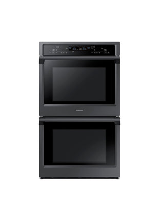 SAMSUNG 30" Smart Double Wall Oven w/Steam Cook, Wi-Fi, Large Oven Capacity, NV51K6650DG/AA, Fingerprint Resistant Stainless Steel, Black