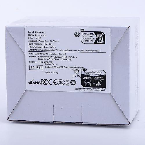 Phomemo M110 Label Makers - Barcode Label Printer Bluetooth Label Maker Portable Thermal Printer for Small Business, Address, Barcode, Logo, Clothing, Mailing, Sticker Printers for Phones & PC, Black