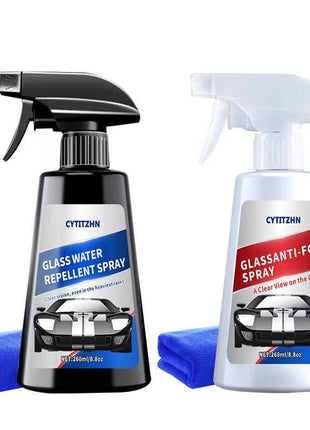 Water Repellent & Anti Fog Spray for Car Windscreen, Windows, Mirrors, Goggles, Helmets - Waterproof Defogger Spray for Automotive Glasses - Pack of 2