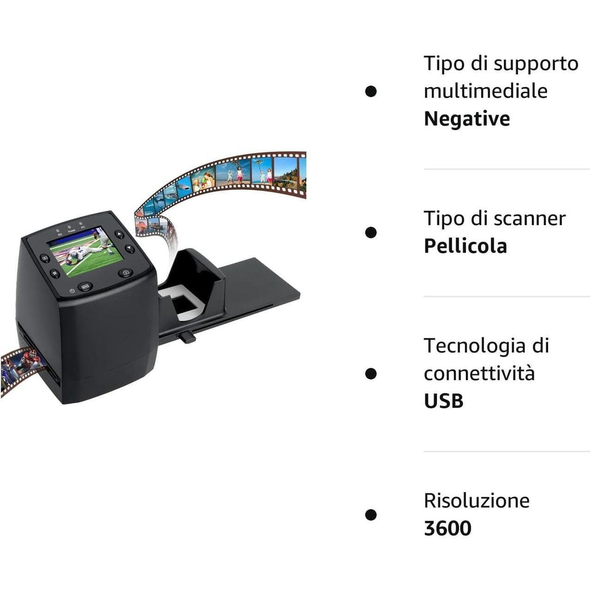 DIGITNOW! 135 Film Negative Scanner High Resolution Slide Viewer,Convert 35mm Film &Slide to Digital JPEG Save into SD Card, with Slide Mounts Feeder No Computer/Software Required