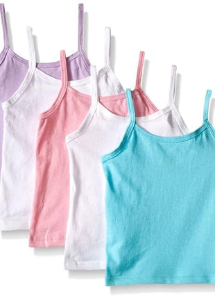 Hanes Girls' Camisole, 100% Cotton Tagless Cami, Toddler Sizing, Multiple Packs & Colors Available