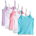 Hanes girls Toddler 5-pack Cotton Cami (Assorted) undershirts, White, 4-5T US