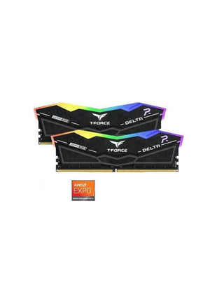 TEAMGROUP T-Force Delta RGB DDR5 Ram 32GB (2x16GB) 6000MHz PC5-48000 CL28 Intel XMP 3.0 AMD Expo Compatible Desktop Memory Black FF3D532G6000HC28ADC01