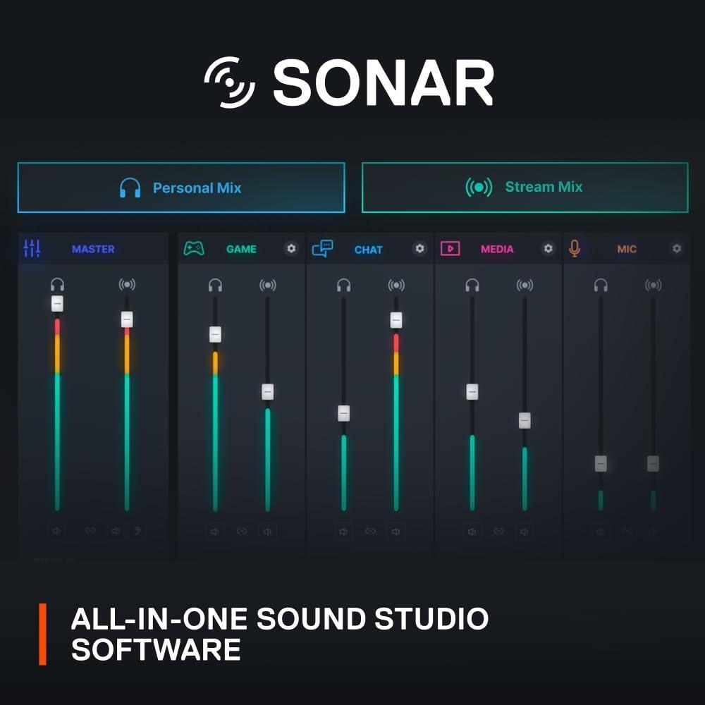 SteelSeries Alias Pro Kit — XLR Mic + Stream Mixer — 3x Bigger Capsule for Gaming, Streaming and Podcasting — USB/XLR Interface — Free Sonar Audio Software — Custom Controls — RGB — Single or Dual PC