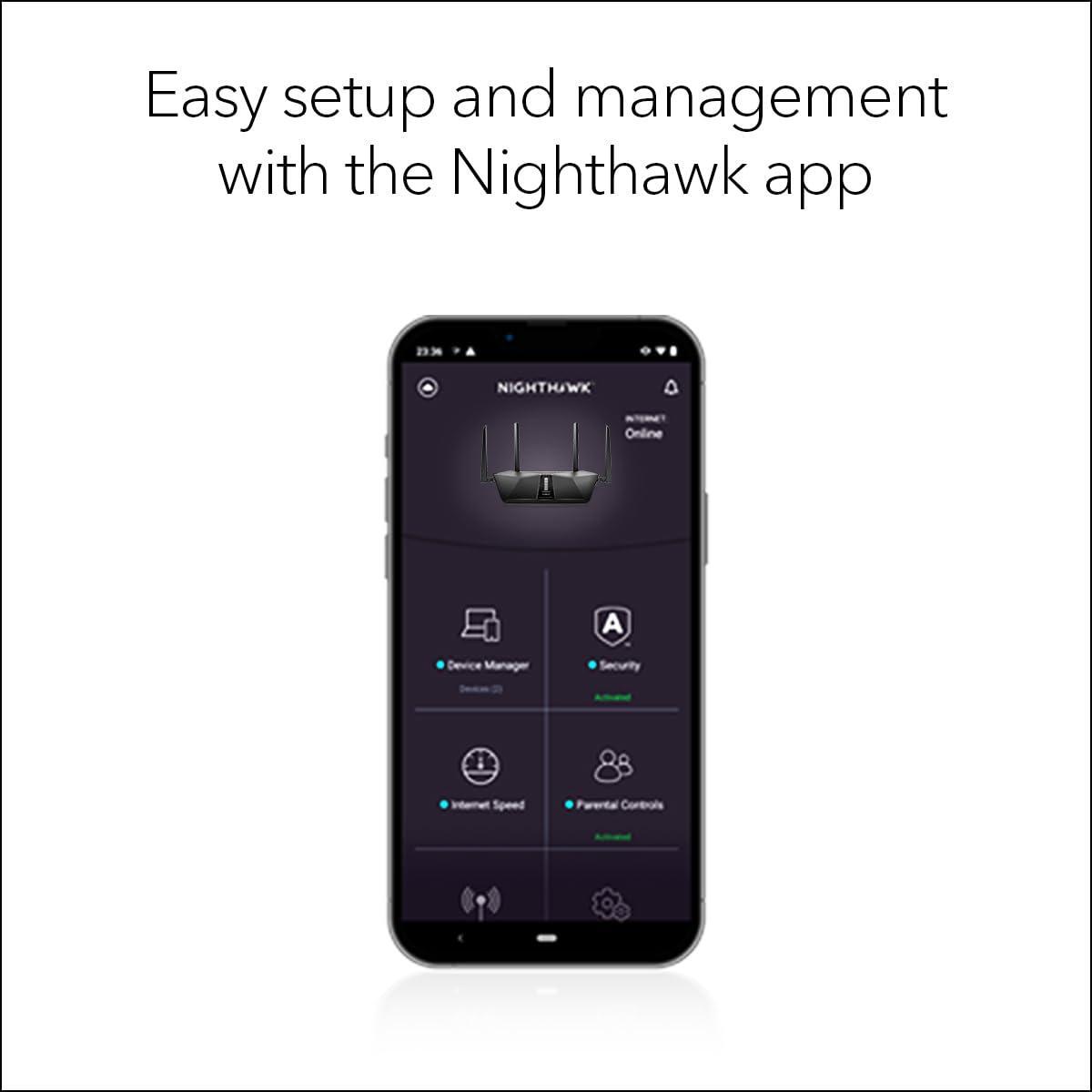 Netgear Nighthawk 5-Stream AX3600 Dual-Band WiFi 6 Router (up to 3.45Gbps) - RAX41