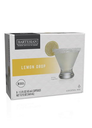 Bartesian Lemon Drop Cocktail Mixer Capsules, Pack of 8 Cocktail Capsules Premium Cocktail Maker (55446)