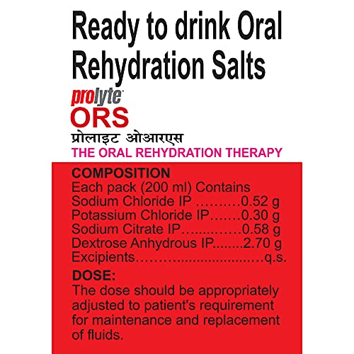 Cipla Prolyte Ors Ready To Drink Oral Rehydration Contains Vital Electrolytes | Restores Body Fluids & Electrolytes Lost Due To Sweating, Diarrhea & Vomiting | Who Formula (Apple, Pack Of 10, Liquid)