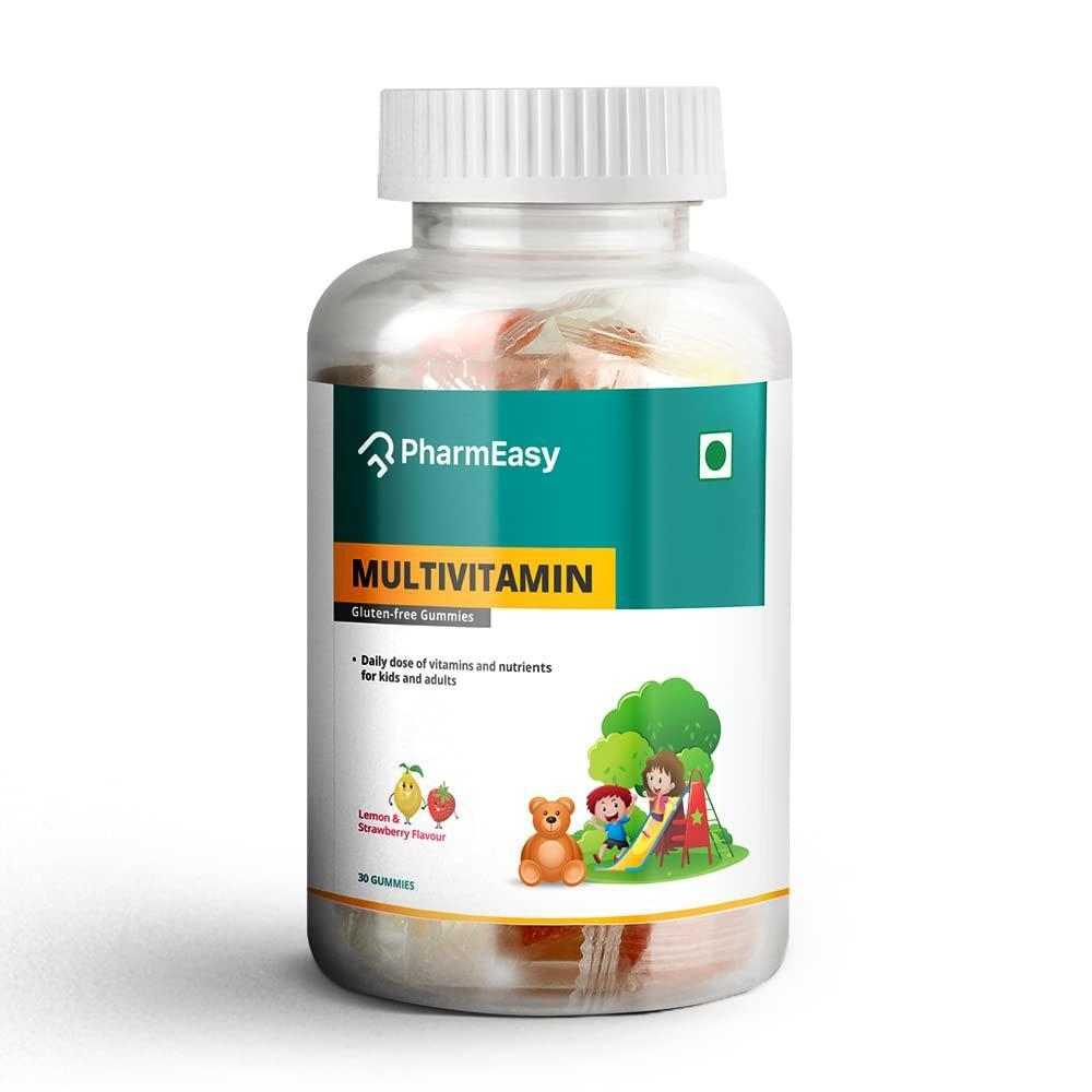 PharmEasy Multivitamin Gummies Supplement with Lemon & Strawberry Flavor - 30 Gummies