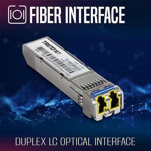 TRENDnet TI-MGBS20, 1000Base-LX Industrial SFP Single- Mode LC Module (20km), Lifetime Protection