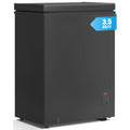 TABU 3.5 Cubic Feet Chest Freezer, Energy Saving Chest Deep Freezer with 7 Level Adjustable Thermostat, Top Opening Compact Freezer with Removable Storage Basket (Black)