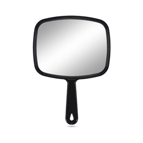 PROTECLE Large Hand Mirror, Salon Barber Hairdressing Handheld Mirror with Handle (Square Black 10.3 inchx7.4 inch)