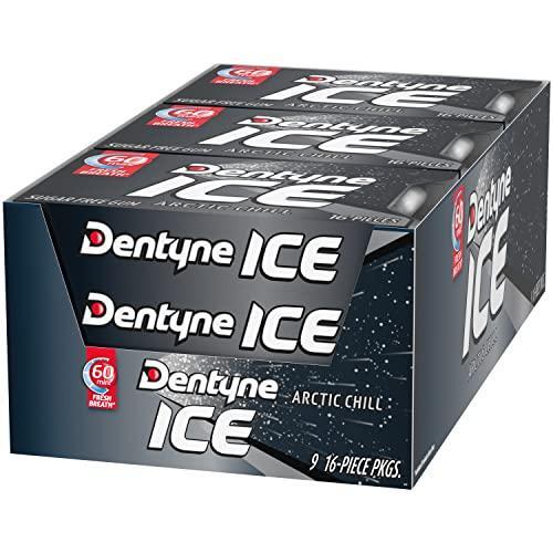 Dentyne Ice Arctic Chill Sugar-Free Chewing Gum, 9 Packs of 16 Pieces (144 Total Pieces)