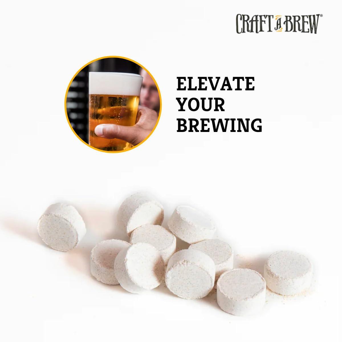 Craft A Brew - Whirlfloc Tablets - Brew Clearer Beer - For At Home Beer Brewing - Reduces Haze of At Home Brewed Beer - Blend of Irish Moss & Purified Carrageenan - Use on Brew Day - 50 Count Tablets