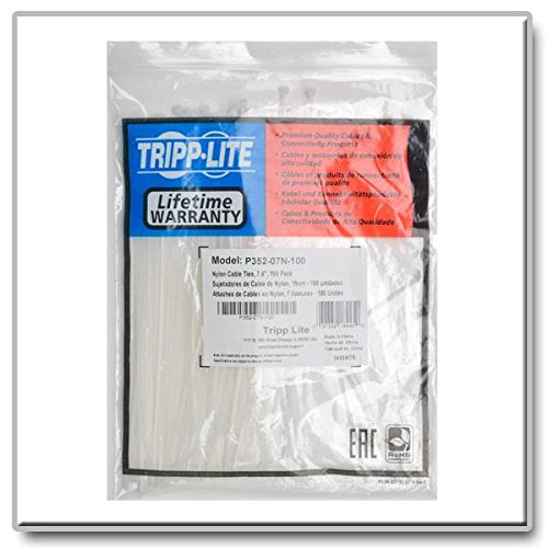 TRIPP LITE P352-07N-100 7.5-Inch Nylon Cable Ties Cable Management, Gray
