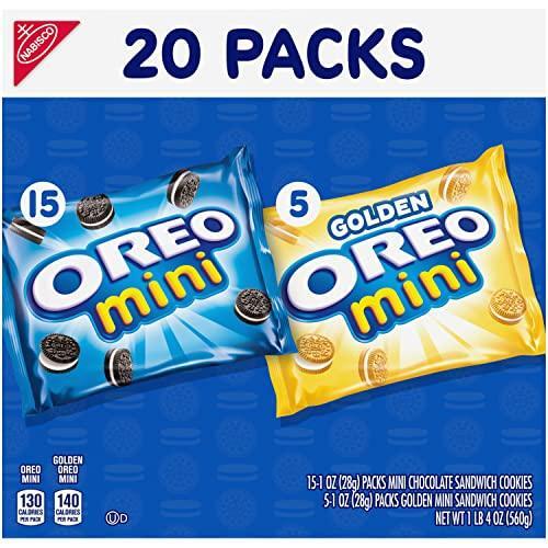 OREO Mini Mix Sandwich Cookies Variety Pack, 20 Snack Packs