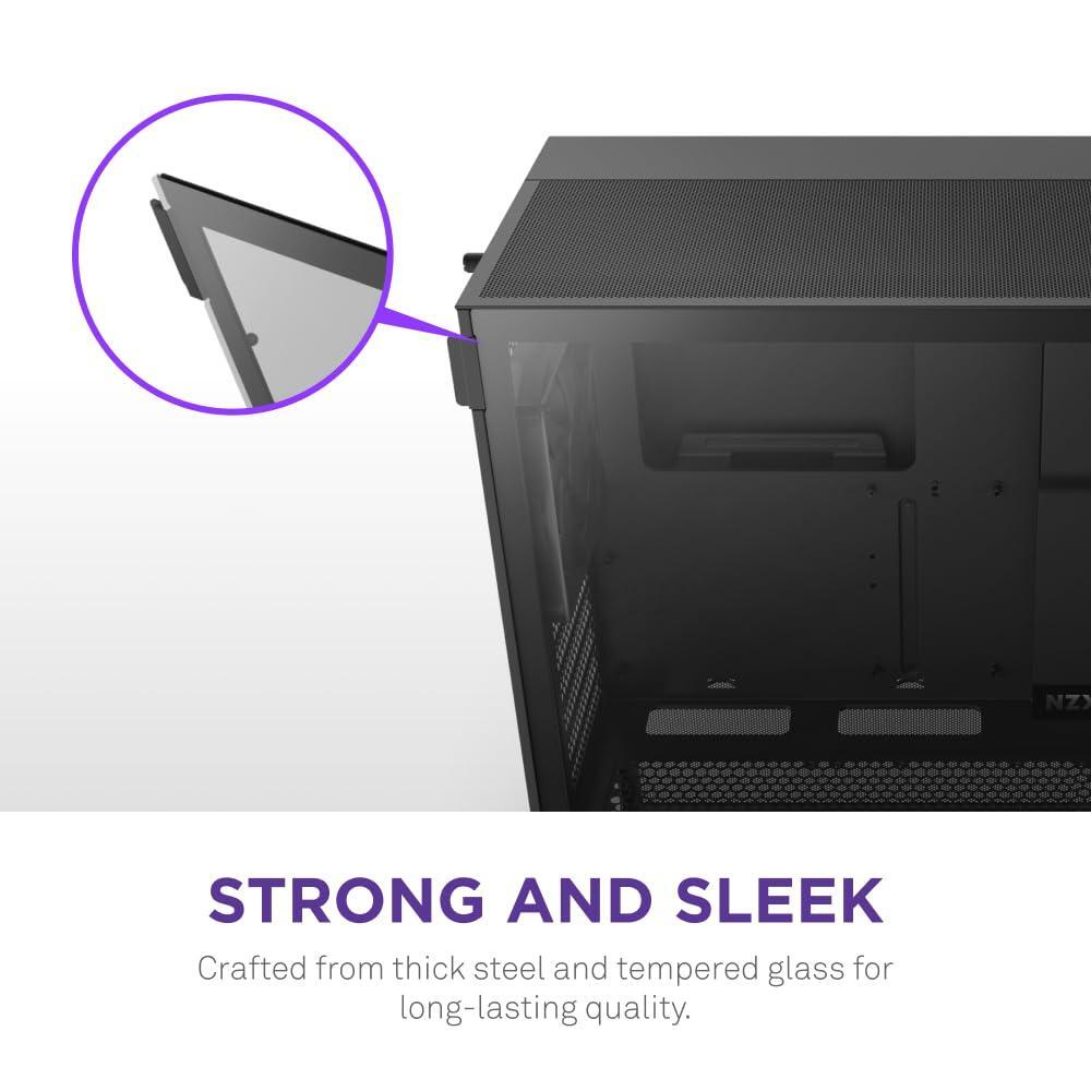 NZXT H5 Flow RGB 2024 - Compact ATX Mid-Tower PC Gaming Case - High Airflow - F360 RGB Core (CV) Included - 360mm Front & 240mm Top Radiator Support - Cable Management - Tempered Glass - Black