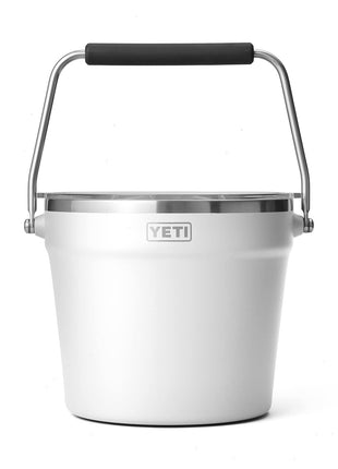 YETI Rambler Beverage Bucket, Double Wall Vacuum Insulated Ice Bucket with Lid, White