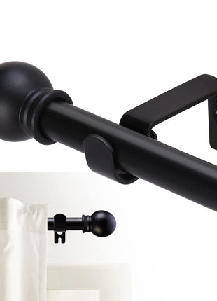 GXOACKJ Curtain Rods for windows 32-48 inch, 5/8 inch Decorative Curtain Rod Set, Matte Black Splicing Heavy Duty Metal Curtain Rod with Brackets