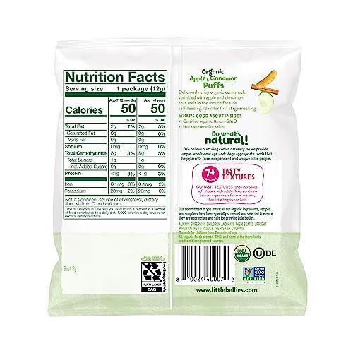 Little Bellies Organic Apple & Cinnamon Puffs Baby Snack (Pack of 18 x 0.42 oz Individual Packs)