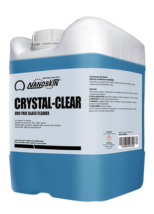 Nanoskin CRYSTAL-CLEAR VOC-Free Glass Cleaner 5 Gallon - Ultra-Concentrated, Eco-Friendly, Streak-Free Finish | Versatile Use for 40:1 Dilution | Perfectly Safe for Auto, Home, Garage & Beyond