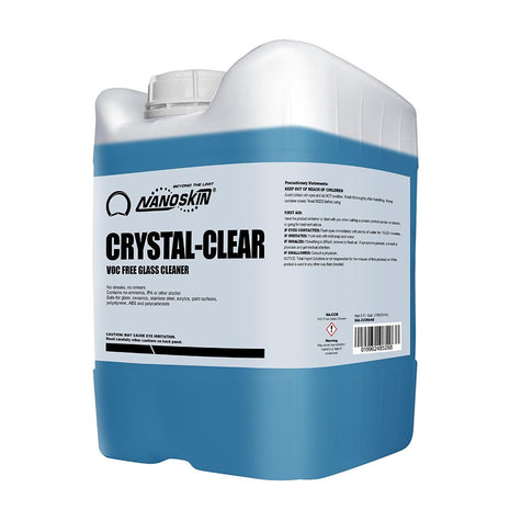 Nanoskin CRYSTAL-CLEAR VOC-Free Glass Cleaner 5 Gallon - Ultra-Concentrated, Eco-Friendly, Streak-Free Finish | Versatile Use for 40:1 Dilution | Perfectly Safe for Auto, Home, Garage & Beyond