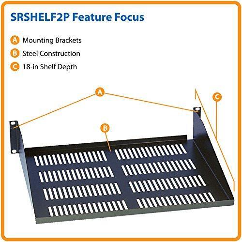 Tripp Lite SRSHELF2P Rack Enclosure Mount Cabinet Cantilever Fixed Shelf 60lb Capacity 2URM