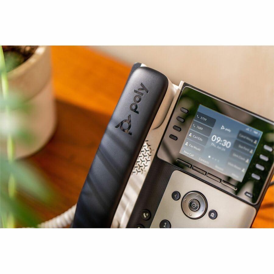 Poly Edge E320 IP Phone - Corded - Corded - Bluetooth - Desktop, Wall Mountable - Black - VoIP - 2 x Network (RJ-45) - PoE Ports