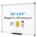 VIZ-PRO Magnetic Whiteboard/Dry Erase Board, 36 X 24 Inches, Includes 1 Eraser & 2 Markers & 4 Magnets