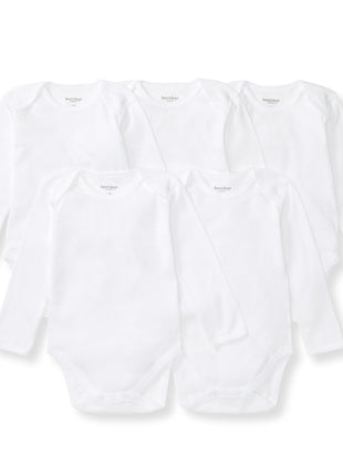 Burt's Bees Baby Unisex Bodysuits, Short Sleeve Organic Sleepwear, 5-Pack | Essential baby bodysuit pack featuring an easy-on and off lap-shoulder neck design for stress-free daily outfitting