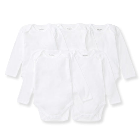 Burt's Bees Baby Unisex Bodysuits, Short Sleeve Organic Sleepwear, 5-Pack | Essential baby bodysuit pack featuring an easy-on and off lap-shoulder neck design for stress-free daily outfitting