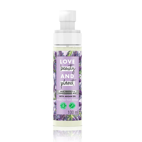 Love Beauty & Planet Unisex Adult Lavender Argan Oil Heat Protect & Conditioning Mist|No Sulfates,Paraben|100Ml