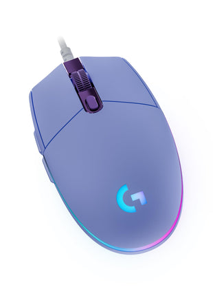 Logitech G203 Wired Gaming Mouse, 8,000 DPI, Rainbow Optical Effect LIGHTSYNC RGB, 6 Programmable Buttons, On-Board Memory, Screen Mapping, PC/Mac Computer and Laptop Compatible - Lilac