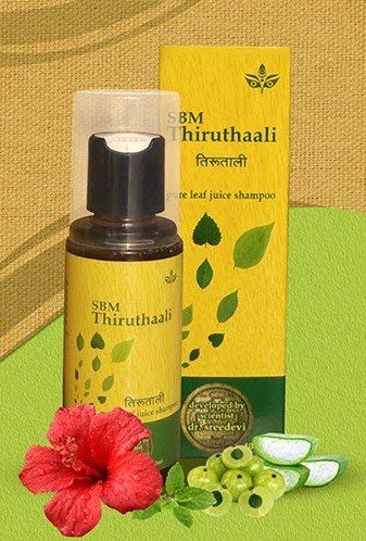 SBM Sri Bhagavathi Madom Ayurvedanikethanam (WITH DEVICE) Sbm Ayur Pure Leaf Juice Ayurvedic Shampoo (Thiruthaali) 100G, 1 Count