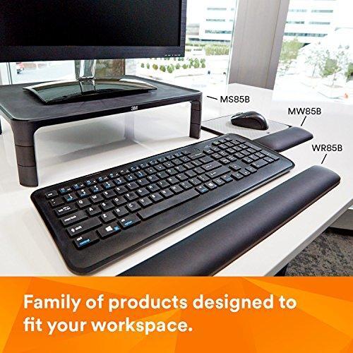 3M Adjustable Monitor Stand for Monitors and Laptops, Three Leg Segments Simply Adjust Height from 1.7" to 5.5", Holds up to 20 lbs, 13.6 in Clearance Between Legs for Storage, Black (MS85B)