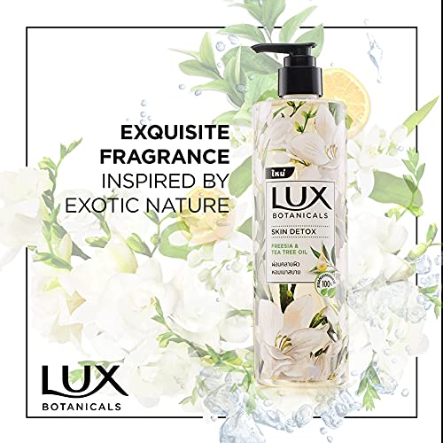 Lux Botanicals Skin Detox Body Wash With Freesia&Tea Tree Oil Extracts For Women,100% Natural Extracts,Purifying&Gentle Shower Gel For Nourished&Revived Skin,Refreshing Fragrance,No Parabens,450 Ml