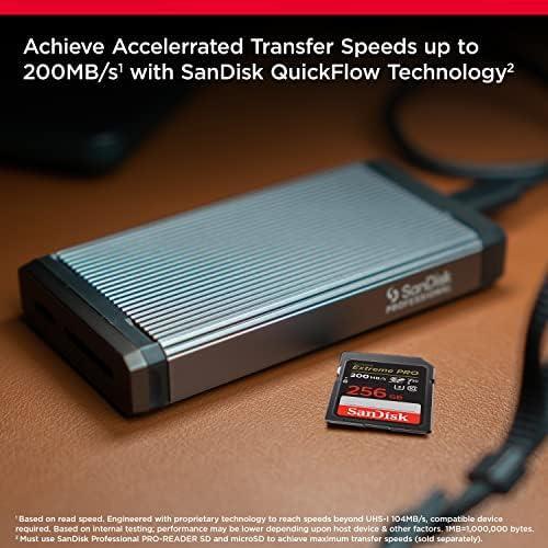 SanDisk 256GB Extreme PRO SDXC UHS-I Memory Card - C10, U3, V30, 4K UHD, SD Card - SDSDXXD-256G-GN4IN, Dark gray/Black