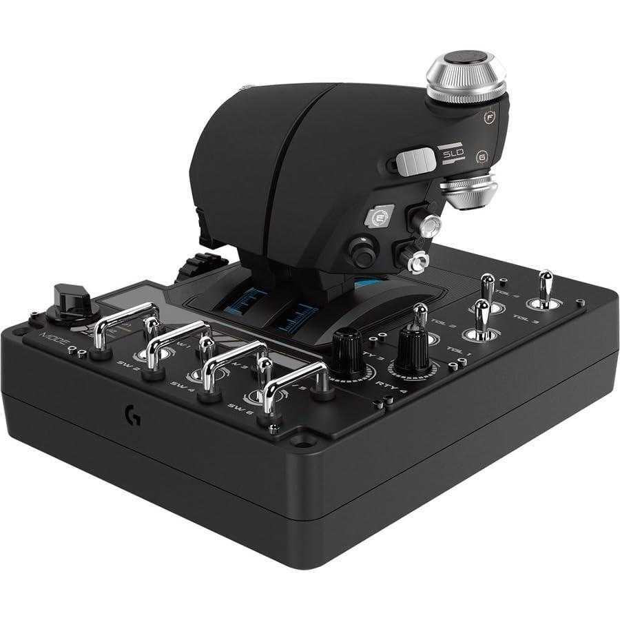 Logitech G X56 H.O.T.A.S Throttle and Joystick Flight Simulator Game Controller, 4 Spring Options, +189 Programmable Controls, RGB Lighting, 2x USB, PC - Black
