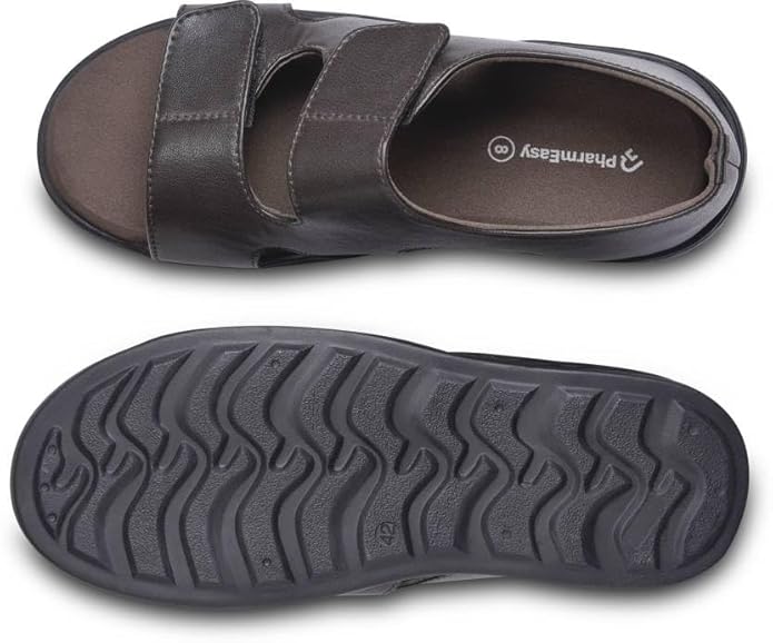 PharmEasy Ortho Care Diabetic and Orthopedic Men's Sandals | Extra Soft, Light Weight and Comfortable (Brown)