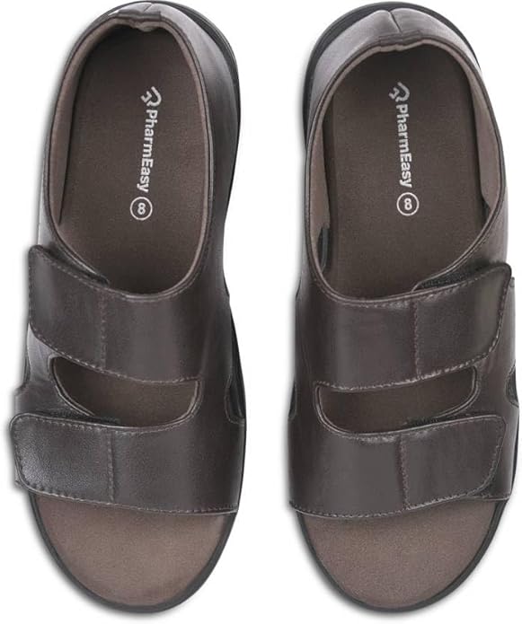 PharmEasy Ortho Care Diabetic and Orthopedic Men's Sandals | Extra Soft, Light Weight and Comfortable (Brown)