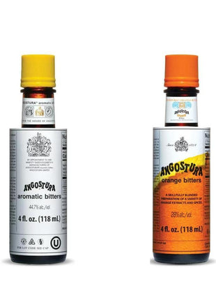 Kingston: Angostura Bitters Original and Orange Bitters (Combo- Pack) - 4oz Bottles, Aromatic and Citrus Infused. Bundled in Kingston safe packaging