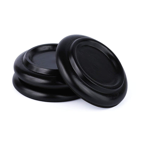 FameFame Solid Wood Piano Caster Piano Leg Floor Protectors, 3-Pack Grand Piano Caster Cups with Non-Slip & Anti-Noise Foam (Black)