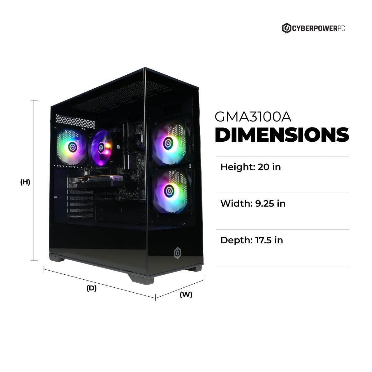 CyberPowerPC Gamer Master Gaming PC, AMD Ryzen 5 5500 3.6GHz, Radeon RX 6400 4GB, 16GB DDR4, 500GB PCIe Gen4 SSD, WiFi Ready & Windows 11 Home (GMA3100A)