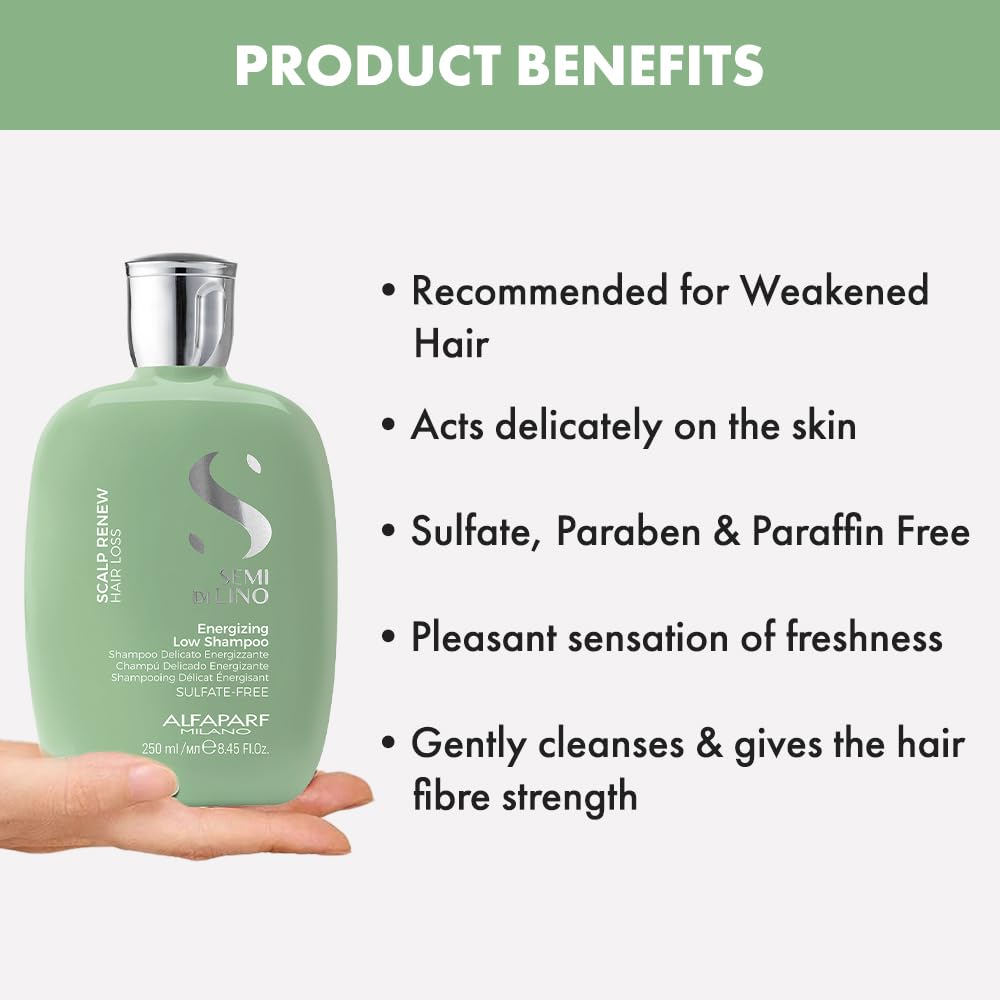 ALFAPARF MILANO Scalp Advanced Density Advanced | For Thinning Hair | With Omega Renew Energizing Shampoo for Thinning Hair - Strengthens, Redensifies, and Stimulates Hair Fiber - Anti-Hair Fall and Hair Loss-250ml