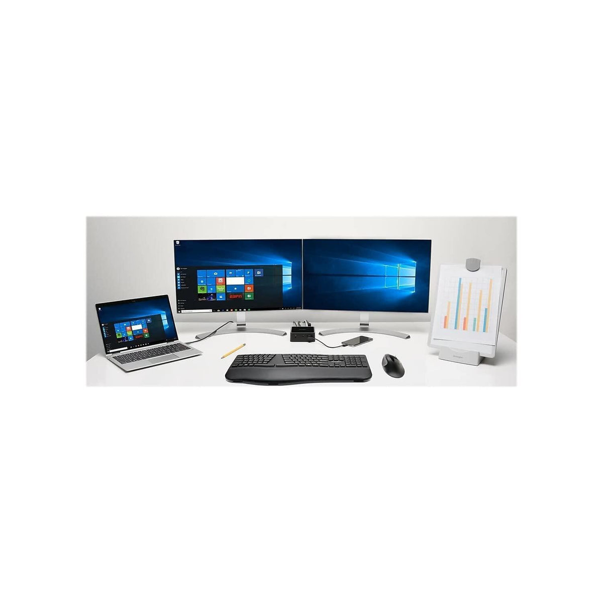 Kensington Pro Fit Ergonomic Wireless Keyboard, Bluetooth - Black (K75401US)