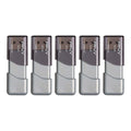 PNY 64GB Turbo Attaché 3 USB 3.0 Flash Drive, Silver (Pack of 5)