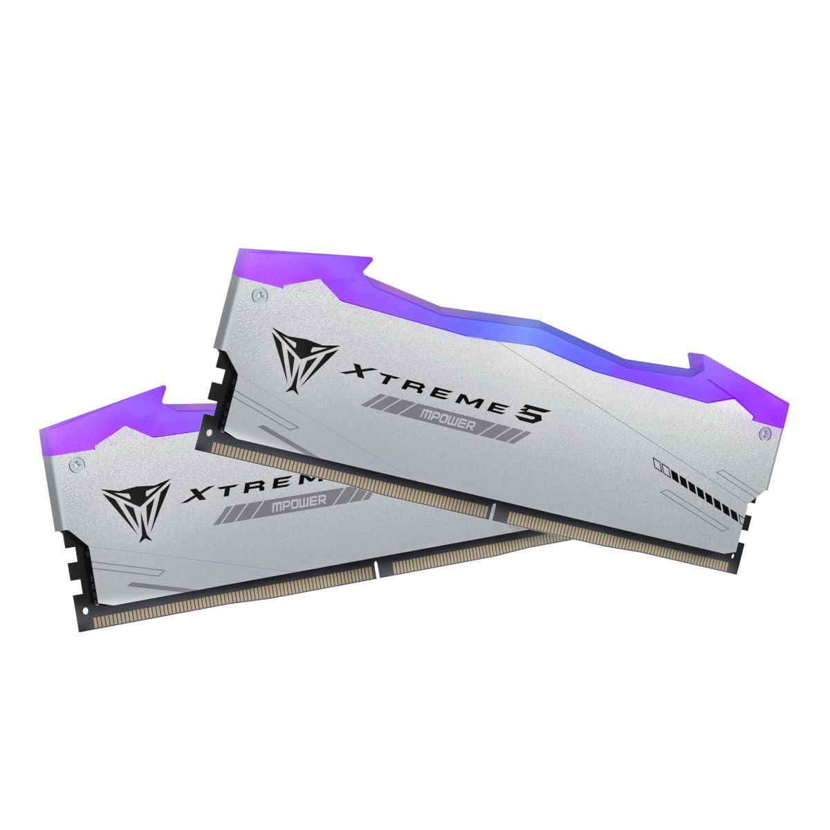 Patriot Memory Viper Xtreme 5 MPOWER DDR5 RGB RAM 48GB (2X24GB) 8000MT/s CL38 1.45v UDIMM Desktop Gaming Memory Kit Compatible with Intel XMP - PVXR548G80C38KM