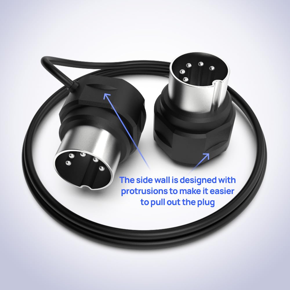 CME MIDI Cable 4-Pack - 1FT / 30cm, 5-pin DIN, Low-Profile - Mirrored 45-Degree Angled Ultra-Thin Plugs for Compact Spaces - Ideal for MIDI Interface, Pedalboard, Keyboard