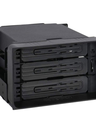 ICY DOCK Hot Swap 3 Bay 3.5 Inch SATA/SAS HDD Docking Enclosure Mobile Rack in 2 x 5.25 Inch Drive Bay (Include 3X SATA Cables) | flexiDOCK MB830SP-B